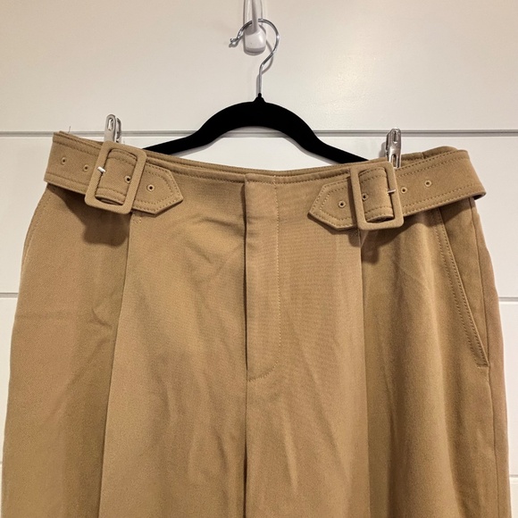 Club Monaco Tan High-Waist Belted Trousers - Picture 4 of 16